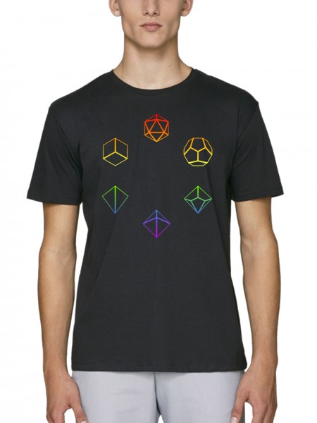 Pen and Paper Dice Set Rainbow Herren T-Shirt Bio und Fair