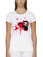 Vorschau: Halloween Sensenmännchen Damen T-Shirt Fit Bio und Fair Vorschau: Halloween Sensenmännchen Damen T-Shirt Fit Bio und Fair