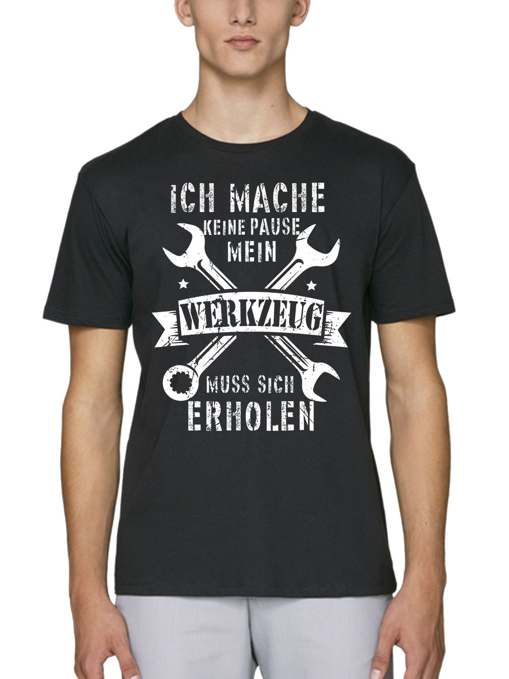 Herren Unisex Kurzarm T-Shirt Schuhmacher-Piktogramm Schuster Handwerker Meister