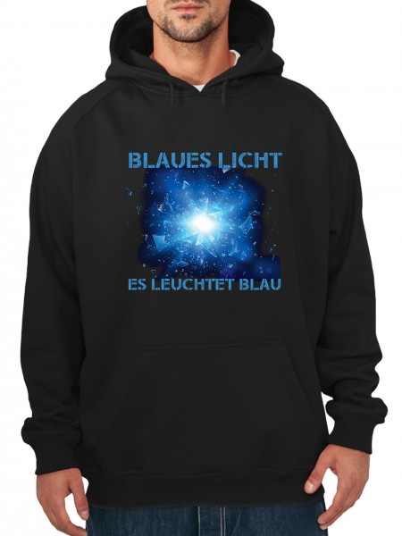 Blaues Licht Was tut es? Es leuchtet Blau Herren Kapuzen-Pullover