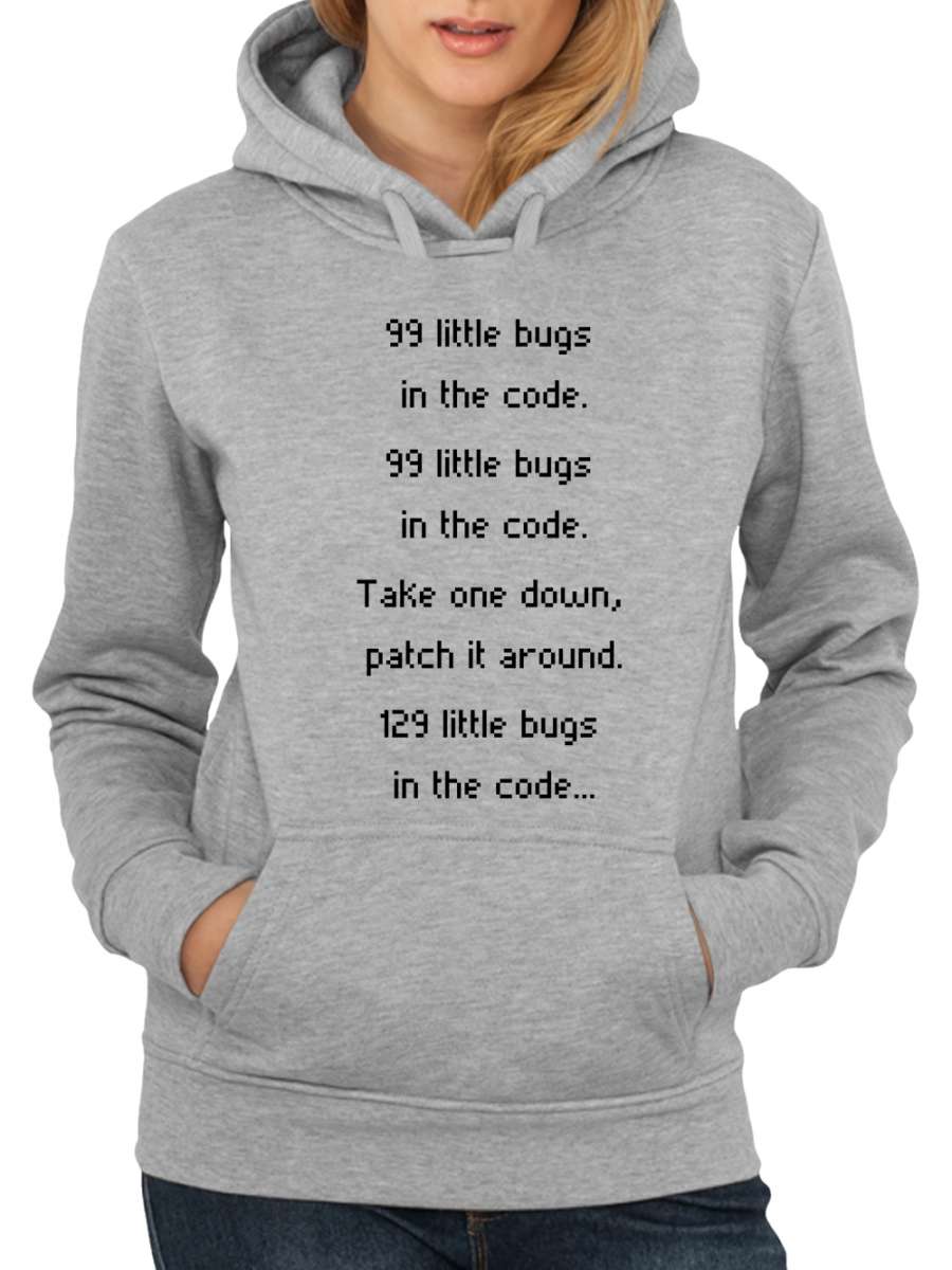clothinx Damen Kapuzenpullover Bugs in the Code | Clothinx
