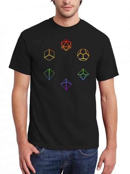 Pen and Paper Dice Set Rainbow Herren T-Shirt