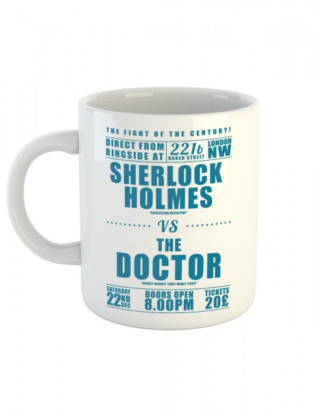 Kaffeetasse mit Aufdruck Sherlock Vs The Doctor