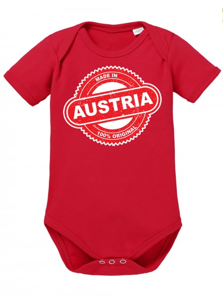 Made in Austria, Lustiges Geschenk auch zur Geburt und Taufe Baby-Body Bio