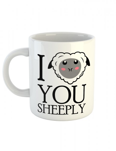 clothinx Kaffeetasse mit Aufdruck I Love You Sheeply
