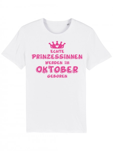 Echte Prinzessinnen werden im Oktober geboren | Herren T-Shirt Bio und Fair