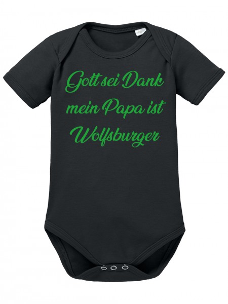 Gott Sei Dank mein Papa ist Wolfsburger Lustiges Fussballmotiv Baby Body