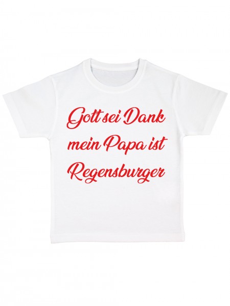 Gott sei Dank mein Papa ist Regensburger Lustiges Fussballmotiv Kinder Bio T-Shirt