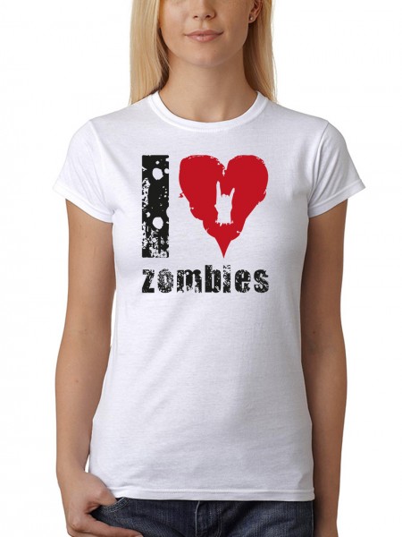 I Love Zombies Damen T-Shirt Fit