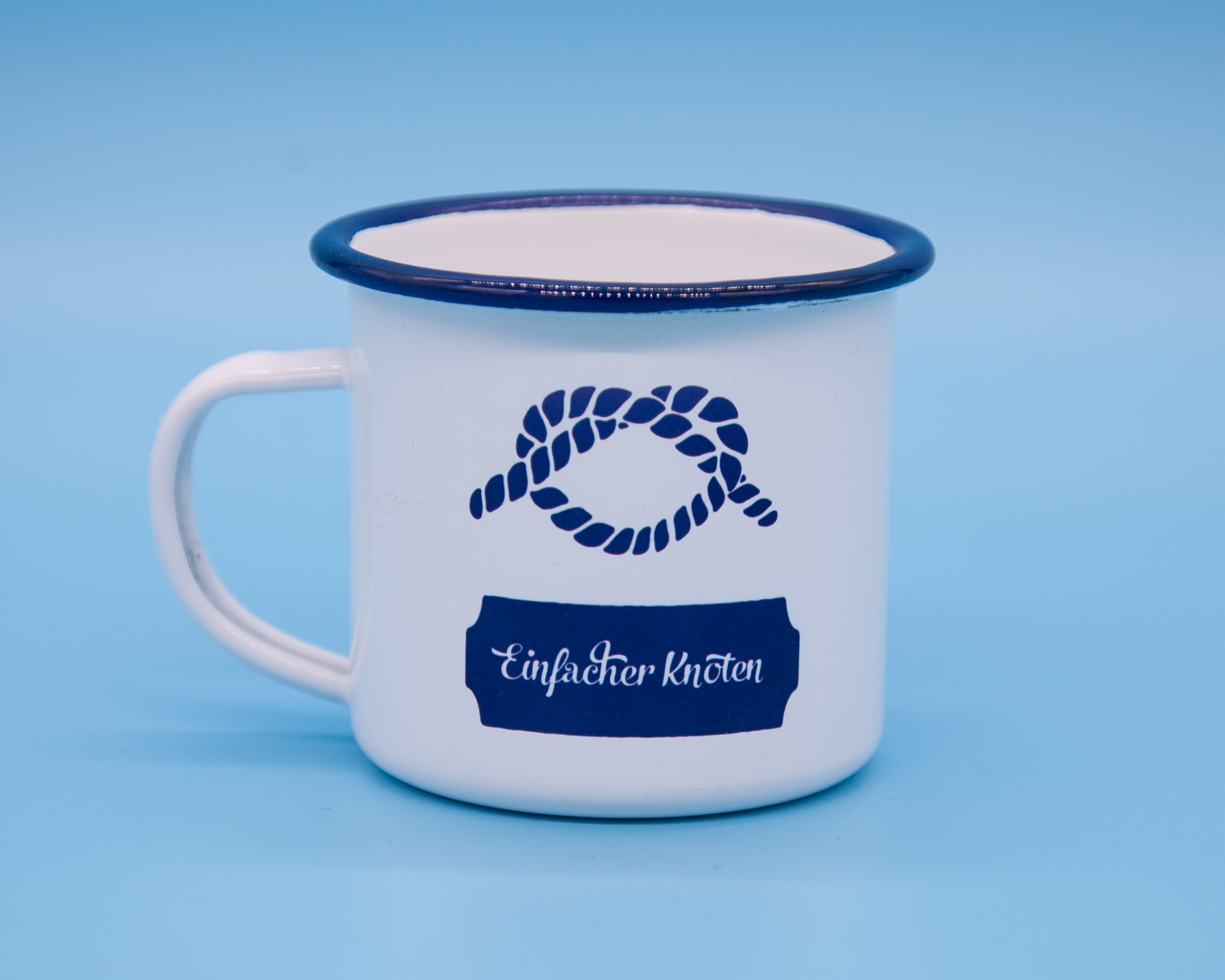 Shirtinstyle Emaillebecher Mit Seepferdchen-Motiv – 300 Ml, Weiß, Für Kaffee & Tee