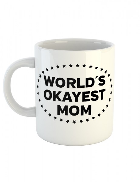clothinx Kaffeetasse mit Aufdruck Worlds Okayest Mom