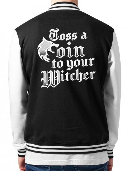 Toss A Coin To Your Witcher College-Jacke Unisex/Weiß