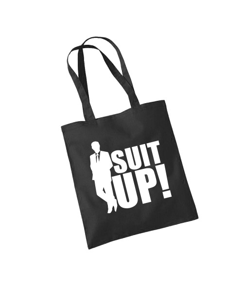 -- Suit Up! -- Baumwolltasche