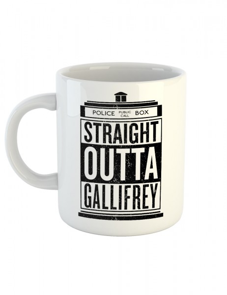 clothinx Kaffeetasse mit Aufdruck Straight Outta Gallifrey