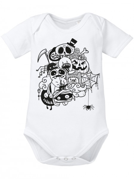 Baby Body Bio Halloween Doodle/Schwarz