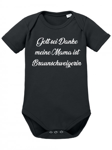 Gott Sei Dank meine Mama ist Braunschweigerin Lustiges Fussballmotiv Baby Body