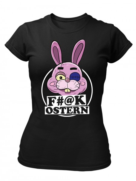 clothinx Fck Ostern freches Ostergeschenk für Ostern Muffel Damen T-Shirt Schwarz Gr. S