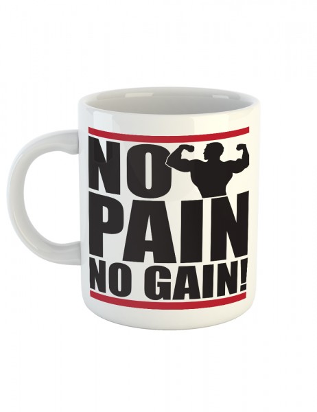clothinx Kaffeetasse mit Aufdruck No Pain No Gain