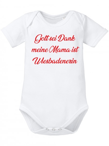 Gott sei Dank meine Mama ist Wiesbadenerin Lustiges Fussballmotiv Baby Body