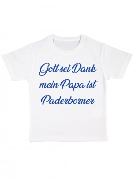 Gott Sei Dank mein Papa ist Paderborner Lustiges Fussballmotiv Kinder Bio T-Shirt