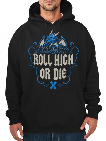 Roll High Or Die Pen and Paper Roleplay Dragon Herren Pullover