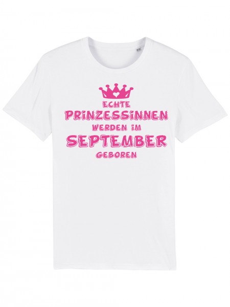 Echte Prinzessinnen werden im September geboren | Herren T-Shirt Bio und Fair