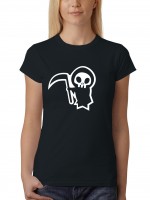 Vorschau: Halloween Sensenmännchen Damen T-Shirt Fit Vorschau: Halloween Sensenmännchen Damen T-Shirt Fit