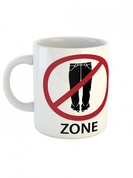 Home Office Hosen-Freie Zone Kaffee-Tasse Weiß