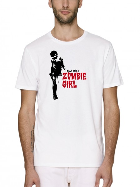 I Walk With A Zombie Girl Herren T-Shirt Bio und Fair