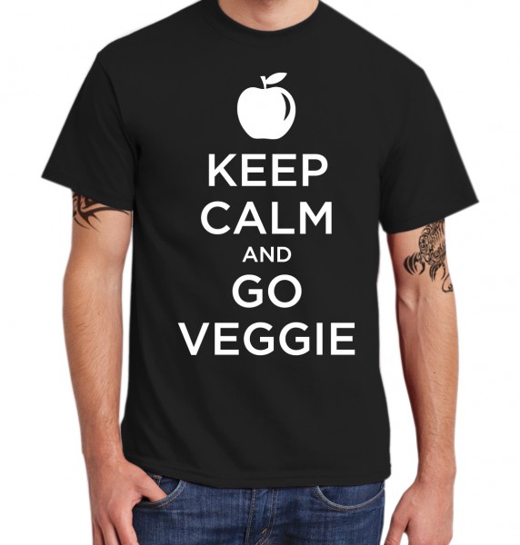 ::: KEEP CALM AND GO VEGGIE ::: T-Shirt Herren