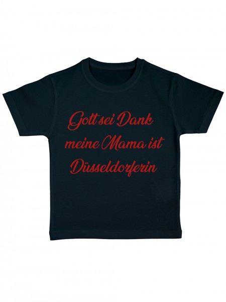 Gott Sei Dank meine Mama ist Düsseldorferin Lustiges Fussballmotiv Kinder Bio T-Shirt