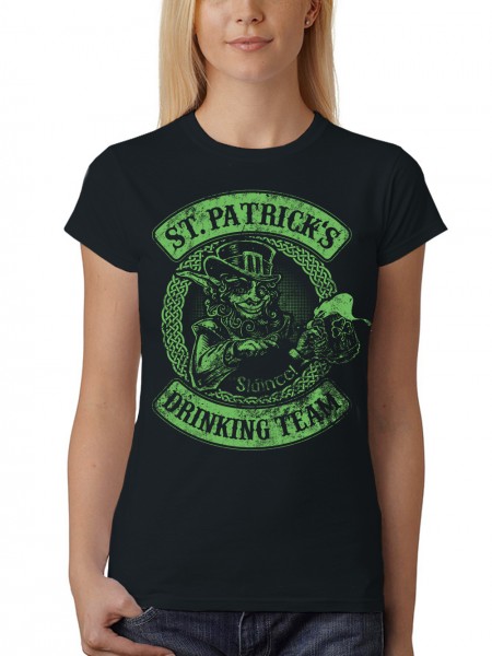 Damen T-Shirt St. Patrick's Day Leprechaun Drinking Team