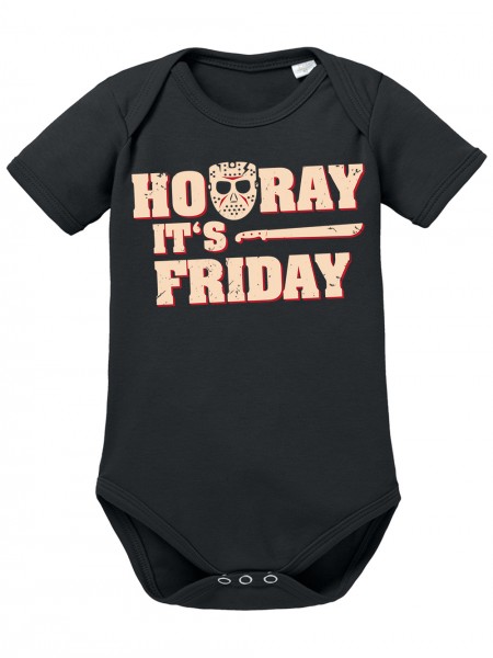 Hooray It is Friday Halloween Hockey Maske Horror Motiv Baby Body Bio