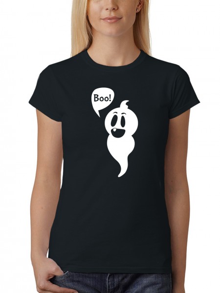 Halloween Boo Gespenst Damen T-Shirt Fit
