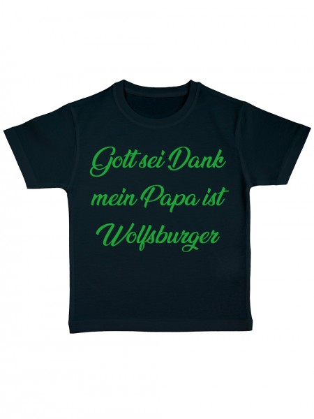 Gott Sei Dank mein Papa ist Wolfsburger Lustiges Fussballmotiv Kinder Bio T-Shirt