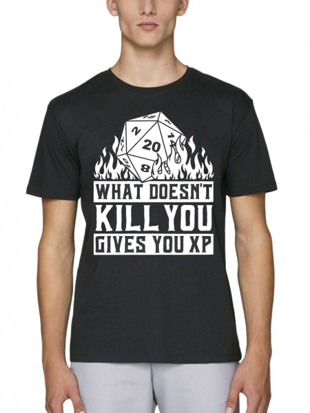 What doesn't Kill You Gives You EXP Rollenspiel Pen and Paper Herren T-Shirt Bio und Fair
