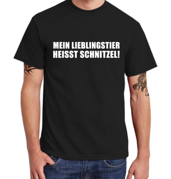 clothinx - ::: MEIN LIEBLINGSTIER HEISST SCHNITZEL ::: T-Shirt Herren
