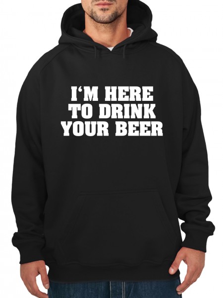 clothinx I&#039;m Here To Drink Your Beer Bar und Kneipenmotiv St Patricks Day Herren Kapuzen-Pullover