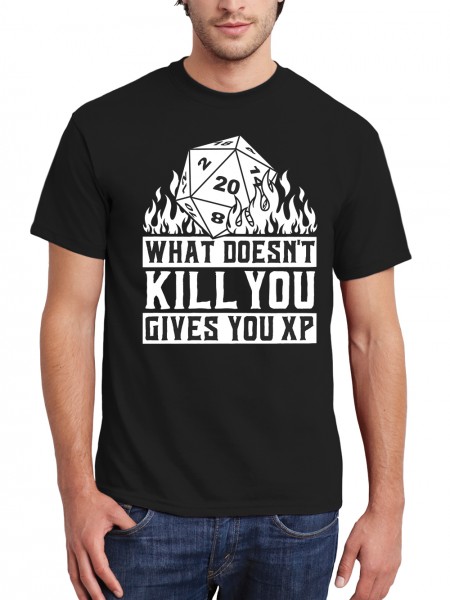 What Doesn&#039;t Kill You Gives You EXP Rollenspiel Pen and Paper Herren T-Shirt