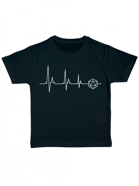 D20 EKG Puls Linie mit Würfel Pen and Paper Rollenspiel Motiv Kinder Bio T-Shirt