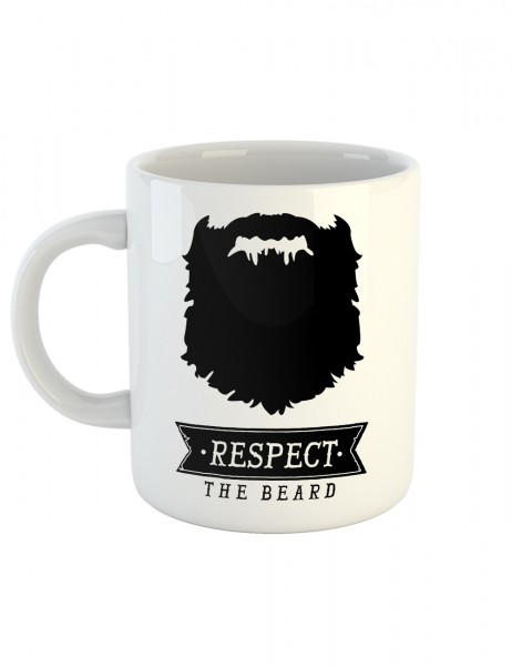 Kaffeetasse mit Aufdruck Respect The Beard