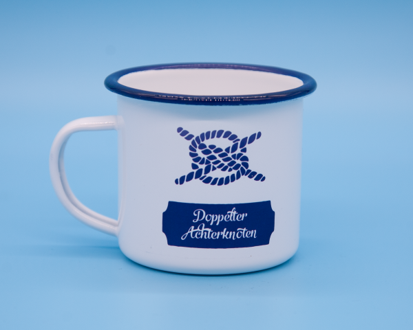 Doppelter Achterknoten Maritime Emaille Tasse Mug Cup Segeln Geschenk