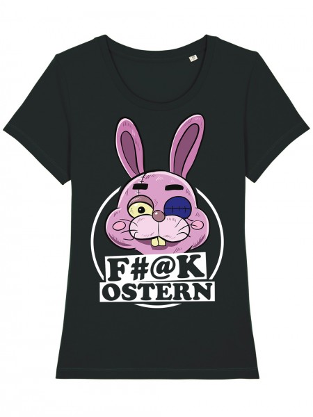 clothinx Fck Ostern freches Ostergeschenk für Ostern Muffel Damen T-Shirt Bio und Fair Schwarz Gr. S