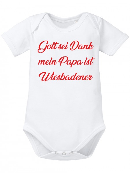 Gott sei Dank mein Papa ist Wiesbadener Lustiges Fussballmotiv Baby Body