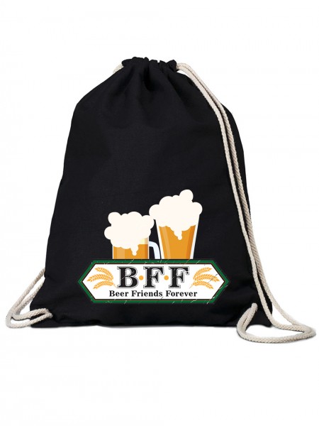 BFF Beer Friends Forever Oktoberfest Bier und Trinken Motiv in Grunge Optik Turn-Beutel