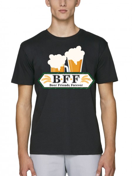 BFF Beer Friends Forever Oktoberfest Bier und Trinken Motiv in Grunge Optik Herren T-Shirt