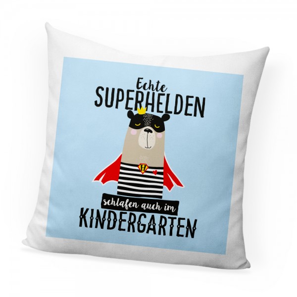 Echte Superhelden schlafen auch im Kindergarten Deko-Kissen