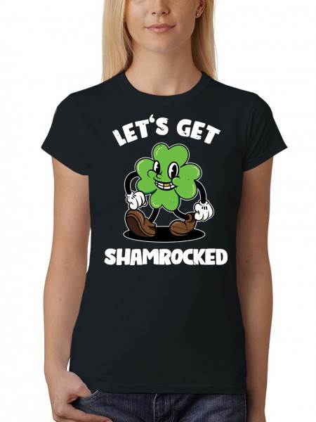Let's Get Shamrocked Saint Patrick's Kleeblatt Shamrock Damen T-Shirt