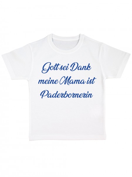 Gott Sei Dank meine Mama ist Paderbornerin Lustiges Fussballmotiv Kinder Bio T-Shirt