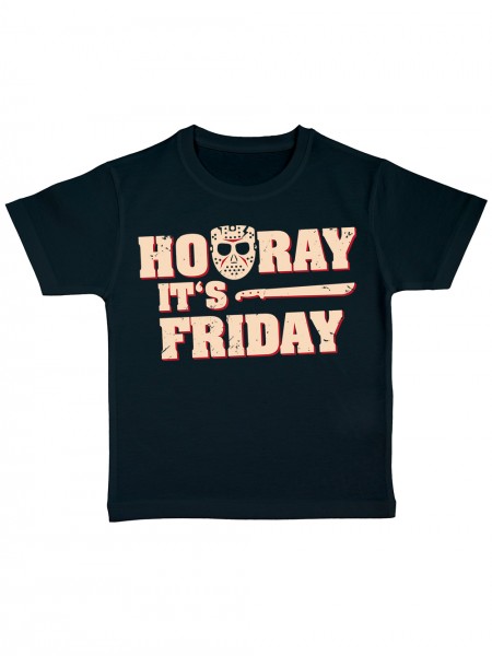 Hooray It is Friday Halloween Hockey Maske Horror Motiv Kinder Bio T-Shirt